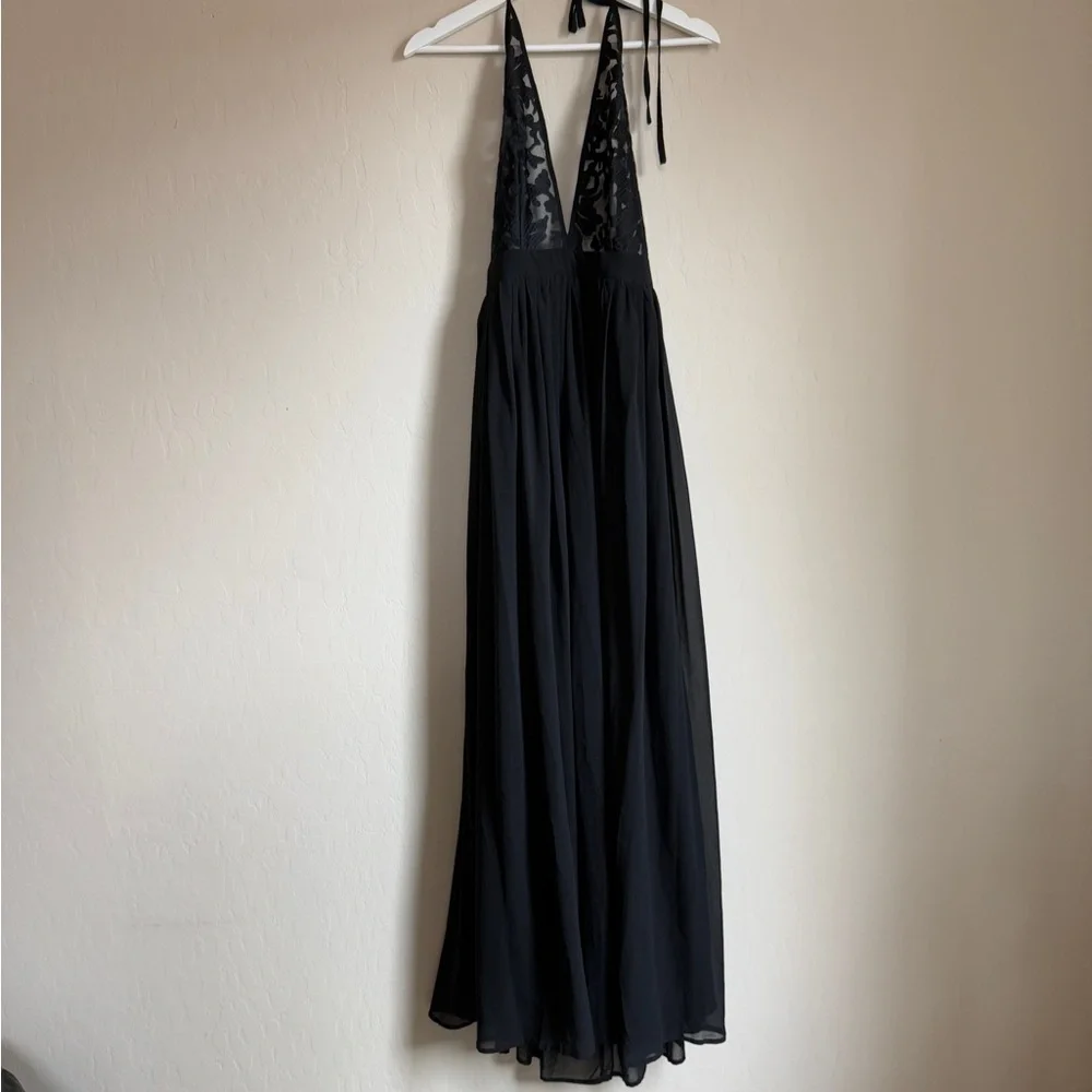 Miss Avenue Deep V Mesh Sheer Top Black Flowy Festival Dark Fairy Whimsigoth M